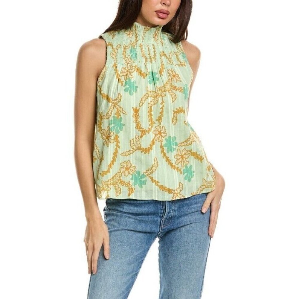 NWT JOIE MIKA PASTEL GREEN SLEEVELESS HIGH NECK TOP